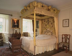 Himmelbett und Wiege, benutzt von Maria Stuart (1542-87) und ihrem Sohn, dem zukünftigen James VI. von Schottland und I. von England (1566-1625)
