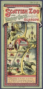 Werbebroschüre für den Scottish Zoo und Variety Circus, ca. 1890 von Scottish School