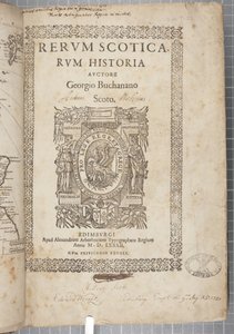 Titelseite von Rerum Scoticarum Historia, von George Buchanan von Scottish School