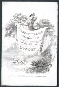 Valentine & Son, Graveure und Holzstempelschneider, Visitenkarte