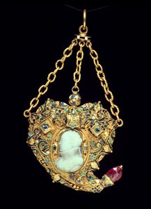 Medallion mit einem Kameenporträt von Maria Stuart, späte 16. Jahrhundert von Scottish School