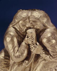 Plakette, die zwei Skythen zeigt, die ein Getränk teilen (Gold) (Detail) von Scythian