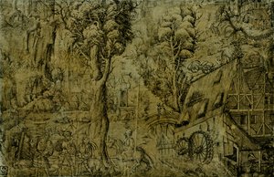 Landschaft mit Windmühlen von Sebald Baumhauer