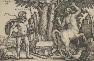 Herkules tötet Nessus, aus Die Arbeiten des Herkules, 1542 von Sebald Beham
