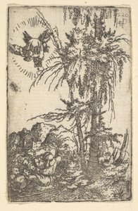 Joachim erhält das Versprechen der Geburt der Jungfrau, 1520 von Sebald Beham