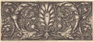 Ornament mit zwei grotesken Delfinen von Sebald Beham