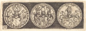 Drei Medaillen mit Wappen von Sebald Beham