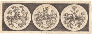 Drei Medaillen mit Wappen von Sebald Beham