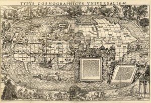 Typus Cosmographicus Universalis (Weltkarte), um 1532 von Sebastian & Holbein Hans the Younger Münster