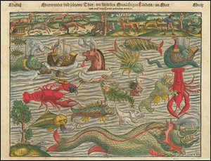 Meerwunder und seltsame Tiere, wie sie in den mitternächtigen Ländern im Meer und auf dem Land gefunden werden von Sebastian Munster