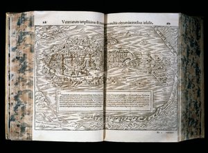 Venedig, Illustration aus Cosmographia, von Sebastian Munster, Holzschnitt, H. Petri Druck, Basel von Sebastian Munster