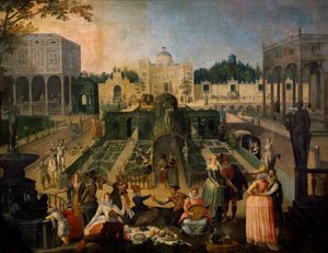 Ein Fest im Park des Herzogs von Mantua, ca. 1595 von Sebastian Vrancx