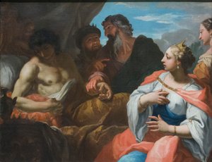 Antiochus wird vom Arzt in Anwesenheit von Seleucus und Stratonice besucht, spätes 17. Jahrhundert