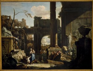 Perspektive der Ruinen mit Figuren, 1720er