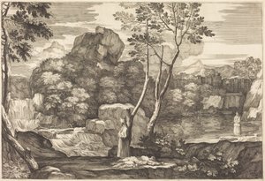 Der Levit und der Priester gehen am Mann vorbei, ohne ihm zu helfen von Sébastien Bourdon