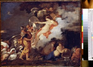 Venus und Aeneas. Venus erscheint ihrem Sohn Aeneas, um ihm auf seiner Reise zu helfen. von Sébastien Bourdon