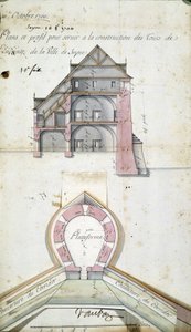 Plan und Schnitt der Türme der Stadt Seyne, von Vauban, 10. Oktober von Sebastien Le Prestre de Vauban