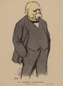 Georges Clemenceau, französischer Politiker (Farblithografie) von Sem