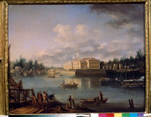 Blick auf den Kamennoostrovski-Palast vom Strogonov-Kai, Sankt Petersburg von Semen Fedorovich Shchedrin