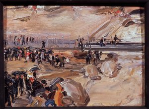 Spaziergang in San Remo (Italien). Werk von Semjon Gawrilowitsch Nikiforow (1877-1912), Öl auf Karton von Semen Gavriilovich Nikiforov