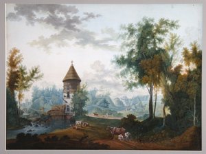 Mühle und Pilzturm im Pavlovsk Park von Semyon Fyodorovich Shchedrin
