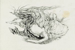 Chernomor und Lyudmila. Illustration zum Gedicht Ruslan und Lyudmila von A. Puschkin, 1921-1926 von Sergei Vasilevich Chekhonin