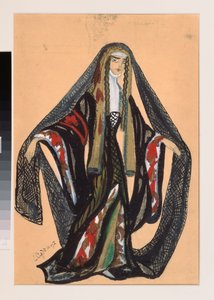 Kostümentwurf für das Theaterstück "Der Triumph der Staaten" von A. Bobrishchev-Pushkin von Sergei Yurevich Sudeikin