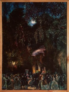 Spanien. Szene der Freizeit, Gesellschaftsspaziergang am Abend von Sergei Yurevich Sudeikin