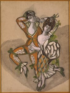 Kostümentwurf für das Theaterstück Die Hochzeit des Figaro von P. de Beaumarchais, 1915 von Sergei Yurievich Sudeykin