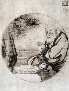 Porträt von Lao-Tzu, chinesischer Philosoph aus dem 6. Jahrhundert v. Chr., Zeichnung von Sesshu Toyo (1420-1506), japanische Zivilisation, Muromachi-Periode