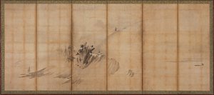 Landschaft: Hügel und Gebäude, Muromachi-Periode, Mitte bis Ende 16. Jahrhundert von Sesson Shukei