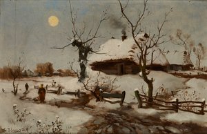 Häuser im Schnee von Seweryn Bieszczad