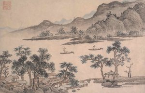 Landschaft mit Segelbooten von Shen Zhou