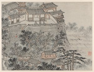 Zwölf Ansichten des Tigerhügels, Suzhou: Die Terrasse der fünf Weisen von Shen Zhou