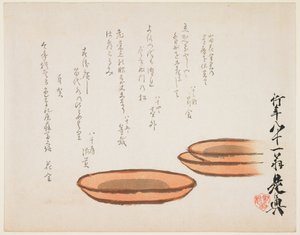 (Braune irdene Becken) von Shibata Zeshin