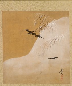 Vögel im Schnee aus dem Album der Gemälde des Ehrwürdigen Zeshin von Shibata Zeshin