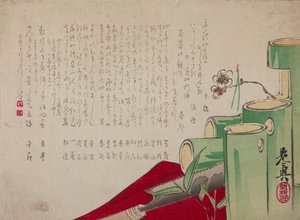 Flakons aus Bambus und Text von Shibata Zeshin