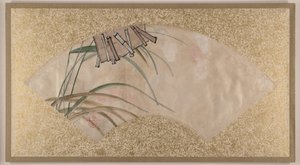 Blumen (rosa und weiß) und Blätter, Klappern von Shibata Zeshin