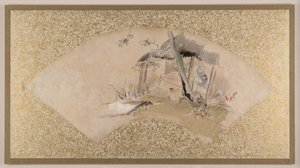 Haus mit Frau und Baby von Shibata Zeshin