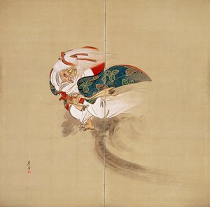 Ibaraki [rechts von einem Paar] von Shibata Zeshin