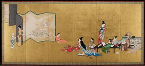 Die vier Errungenschaften [rechts von einem Paar] von Shibata Zeshin