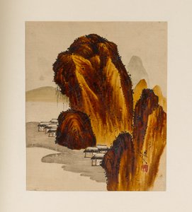 Dorf zwischen Felsen von Shibata Zeshin