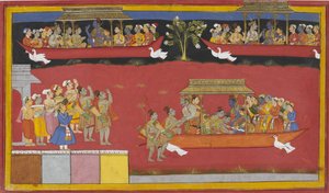 Bharata und Shatrughna erreichen Nandigrama, begrüßen Rama, und der Pushpaka-Wagen fährt ab von S?hibdin S?hibdin