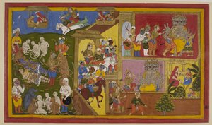 Indrajit verletzt Rama und Lakshmana; Affen verzweifeln, aber Vibhishana tröstet sie