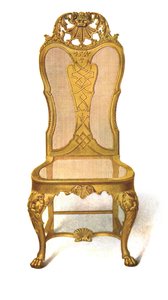 Vergoldeter Rohrstuhl, 1906 von Shirley Charles Llewellyn Slocombe