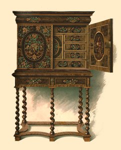 Walnuss-Schrank mit Intarsien, 1905 von Shirley Charles Llewellyn Slocombe