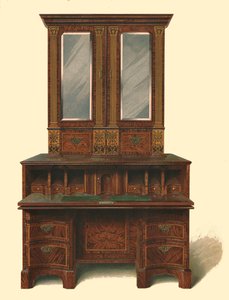 Schreibtischschrank mit Nussbaumintarsien, 1905