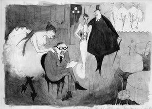 Illustration zu einem Vortrag über Toulouse-Lautrec, ca. 1950