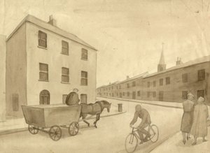 Monochrome Straßenszene, 1951 von Shirley Markham