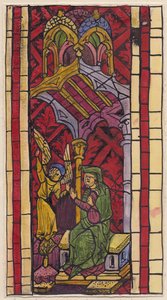 Die Verkündigung an St. Anna, Abschnitt eines Glasfensters, 1951 von Shirley Markham